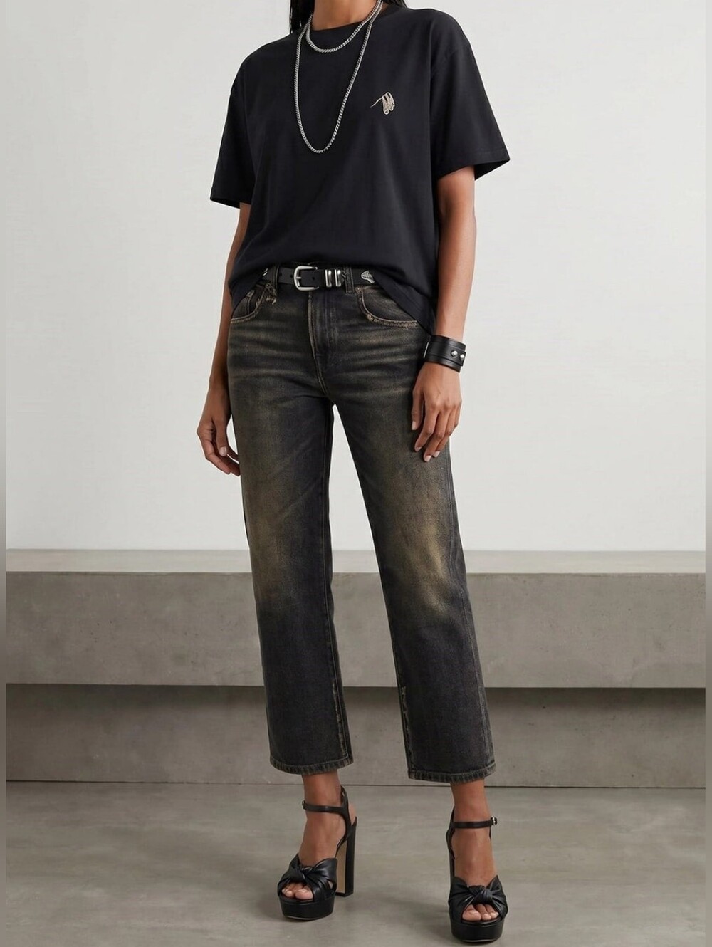 R13 Boy Straight Abbey Black Jeans 25